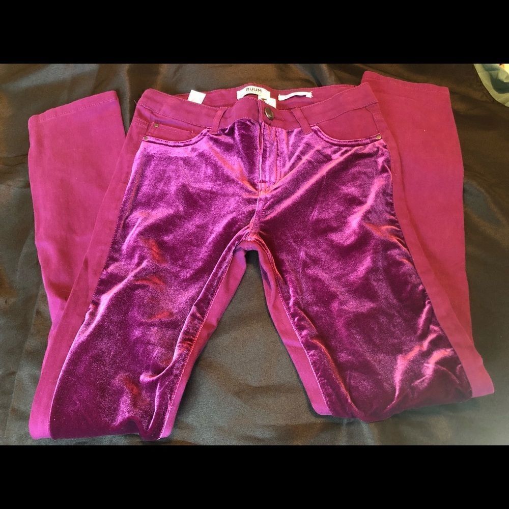 Velvet  front purple jeans size 12 girls by Ruum